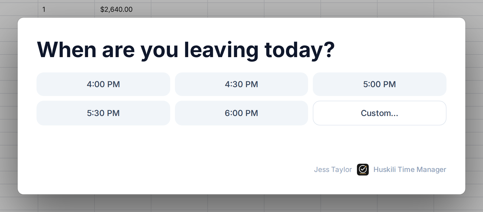 Leaving popup