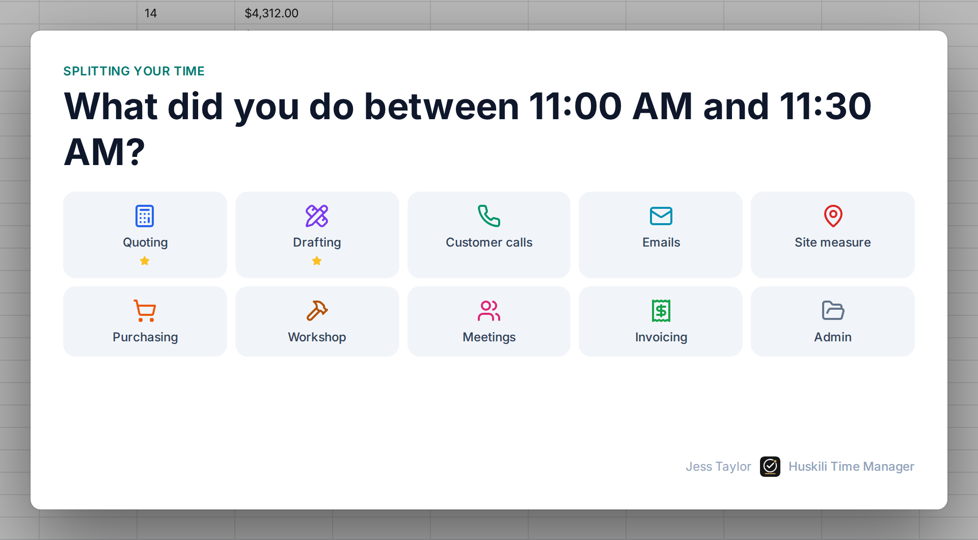 Split popup